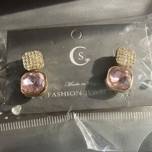 Elegant Pink and Gold Earrings